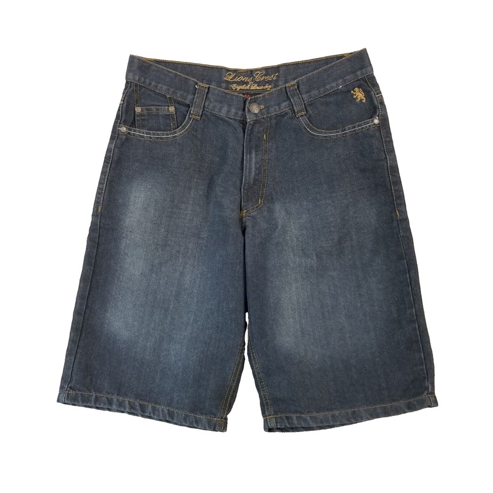 Lions Crest English Laundry denim shorts men's 32x 12.5 urban hip hop streatwear